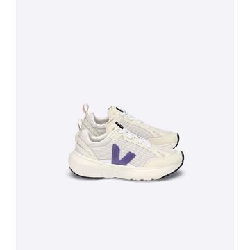 Veja CANARY ELASTIC LACE Kids' Running Shoes Beige/Purple | NZ 709YXF